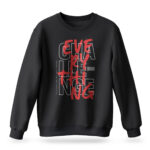 Men's Challenge Everything sweatshirt in black with bold red and white typography design