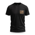 Black Raverge men's t-shirt featuring bold 'Storm Bringer', 'Lord of the Seas' and 'Holder of the Earth' text design.