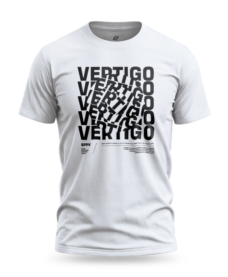 White Raverge Men's T-Shirt Vertigo - Spinning Typography Effect