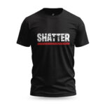 Black Raverge men's t-shirt with 'Shatter The Limits' slogan