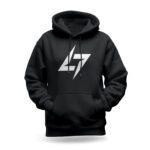 Raverge women's black hoodie featuring the Raverge logo on the chest.