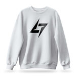Raverge women's white sweatshirt featuring the Raverge logo.