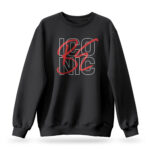Raverge women's black sweatshirt Be Iconic - Bold typography design