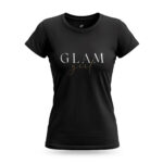 Black Glam Girl t-shirt for women with bold, stylish typography