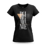 Women’s Divine Grace t-shirt with goddess statue graphic and elegant typography