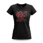 Women’s Be Iconic black t-shirt with bold typography design