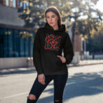 Raverge Women Hoodie Be Iconic Black 02