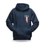 Raverge men's navy hoodie Verge of Breakthrough dynamic graphic bold streetwear design