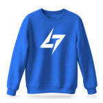 Men’s Raverge blue sweatshirt with minimalist Raverge logo design