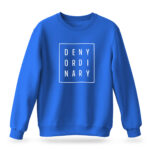 Men's Deny Ordinary blue sweatshirt with bold Raverge slogan design