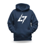 Raverge women's navy hoodie featuring the Raverge logo on the chest.