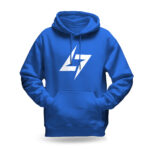 Raverge women's blue hoodie featuring the Raverge logo on the chest.