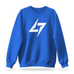 Raverge women's blue sweatshirt featuring the Raverge logo.